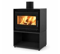 Poêle à bois Edilkamin Bench 54 Evo 9,5 kW Module A avec banc = 70 cm, Noir
