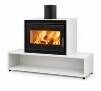 Poêle à bois Edilkamin Bench 54 Evo 9,5 kW Module B avec banc = 120 cm, Blanc
