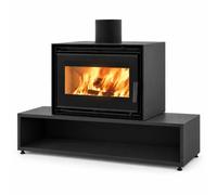 Poêle à bois Edilkamin Bench 54 Evo 9,5 kW Module B avec banc = 120 cm, Noir