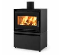Poêle à bois Edilkamin Bench 54 Evo 9,5 kW Module C avec chariot = 70 cm, Noir