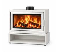 Poêle à bois Edilkamin Bench 65 Evo 13,2 kW Module E avec chariot = 90 cm, Blanc