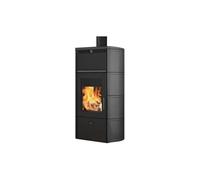 Poêle à bois Edilkamin Flamma 14 kW hydro Revêtement en céramique (vases d'expansion ouverts), gris foncé