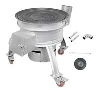 Poêle A Bois en Acier Avec Roulettes, 5 Brûleurs, Mini Poele A Bois | Poele A Bois Camping avec Conduit de Cheminée, Grille en Fonte, Cuisiniere A Bois pour la Cuisson