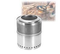 Poêle à bois en acier inoxydable sans fumée avec support de casserole, combustion secondaire pour camping, cuisine, randonnée, utilisation en extérieur