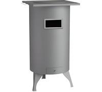 FM Calefacción – Poêle à bois en acier rond CH-7 8 kW 66% Gris