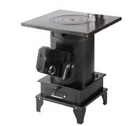 Poêle À Bois En Fonte Chauffage Domestique Avec Chauffage 360° Grille Remplaçable, Grande Ouverture Et Tiroir À Cendres, Bi-combustible Bois/Charbon Pour Maison Et Cuisine(40 * 46 * 50.5cm)