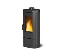 La Nordica Extraflame Poêle à bois CANDYLEAN Fonte émaillée 6.6 kW Noir anthracite