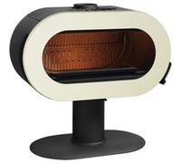 Poêle à bois en fonte Invicta Fifty sur pied Ivoire 10kW 120m²