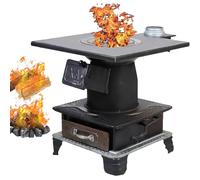 Poêle à bois en fonte multi-combustibles pour la maison, l'intérieur et l'extérieur, idéal pour le chauffage et la cuisine