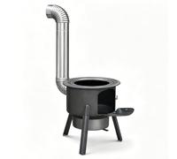 Poêle à Bois en Fonte - Petit Poêle à Bois de Chauffage Familial - Réchaud de Camping Multifonctionnel pour Tente, Chaleur et Cuisson (35 x 41 cm)