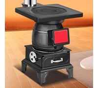 Poêle à bois en fonte pour chauffage intérieur et extérieur, cuisine et camping - Chauffage à bois de charbon durable pour l'aventure et l'eau bouillante