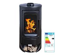 Poêle à bois en fonte ROYCE 9,2 kW - Rendement 78 % - Chauffe 205 m³ - Sortie fumée 150 mm - Design compact et robuste - Classe A