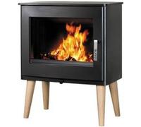 Poêle à bois en fonte Supra Udo noir en fonte 9kW 180m²