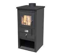 Poêle à bois et charbon "ATHENA" en acier peint 10 kW Cheminée avec verre céramique h 86 cm Production Made in Italy 2 ans de garantie chauffage maison