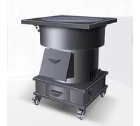 Poêle à bois et charbon multifonction avec roulettes verrouillables - Réchauffe efficacement les salons, les caves ou les ateliers avec amortisseur d'air réglable (pas de cheminée)