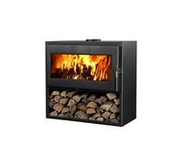 Poêle à bois - SUPRA - LARRY BÛCHER - 8,5 kW - Acier - Étanche - Bûcher intégré