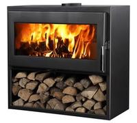 Poêle à bois – LARRY BÛCHER étanche – 8,5 kW – Acier horizontal avec bûcher