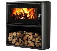 Poêle à bois étanche - SUPRA - Laslo - Acier - 7kW - Surface jusqu'à 100m2 - Noir
