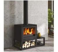 Poêle à bois fonte 10kw noir Godin 411109NOIR noir G