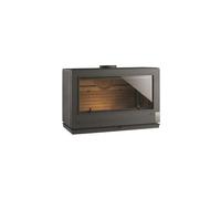 Invicta Poêle à bois PRESTON 12 kW – Rendement 75% – B. 80 cm – 100% fonte Anthracite