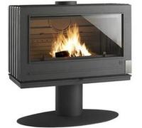 Invicta Poêle à bois ELTON 12 kW – Rendement 75% – Bâches 80 cm – 100% fonte – Anthracite