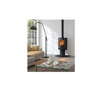 godin - poêle à bois fonte 8kw noir - 411110noir