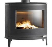 Invicta Poêle à bois en fonte Kaori 9 kW – Rendement 75% – CO 0,10% – Bûches 58 cm – Anthracite