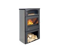 Poêle à bois - GODIN - 363117CGRISARG - 9 kW - Noir - Côtés gris argenté