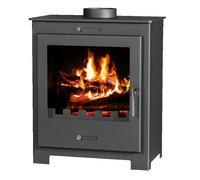 Poêle à bois hydro V05 Nero Lux B - 11 kW avec échangeur d’eau et design élégant