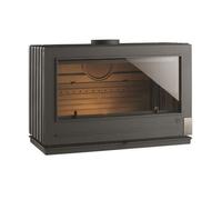 Invicta Poêle à bois PRESTON 12 kW – Rendement 75% – B. 80 cm – 100% fonte Anthracite