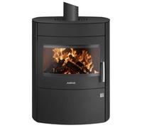 Poêle à bois JUSTUS AGERO 2.0 | 7 kW Acier noir, Sans buse de raccordement (standard)