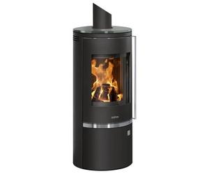 Poêle à bois JUSTUS FARO TOP 2.0 | 6 kW Acier noir, dessus verre
