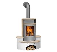 Poêle à bois JUSTUS KASKADE 2.0 | 6,5 kW Acier fonte grise, céramique Corretto