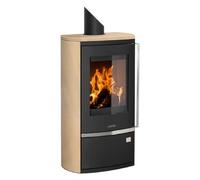 Poêle à bois Justus Reno R 6 kW étanche Acier noir, dessus et côtés pierre sable