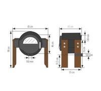 Poêle à bois Kanuk Stand 8 kW Wood Buche geölt