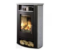 Poêle à bois Koppe Caron Aqua 10,5 kW Hydro Stahl Schwarz, Verkleidung Serpentinstein