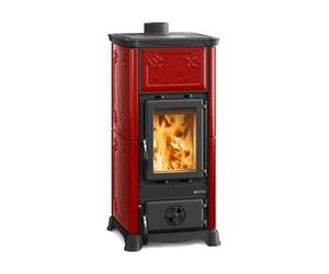 Poêle à bois La Nordica Emiliana.165 6,5 kW Revêtement en majolique, bordeaux
