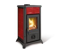 Poêle à bois La Nordica Gemma Lean Ceramica 6,5 kW Elegance Bordeaux