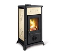Poêle à bois La Nordica Gemma Lean Ceramica 6,5 kW Liberty Panna