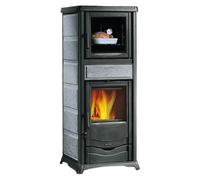 Poêle à bois La Nordica Rossella Plus Forno.165 9,4 kW Avec compartiment de cuisson pierre naturelle