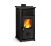 Poêle à bois La Nordica Tea.16 7 kW Acier émaillé porcelaine noir anthracite