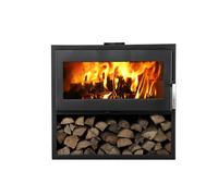 Poêle à bois – LARRY BÛCHER étanche – 8,5 kW – Acier horizontal avec bûcher