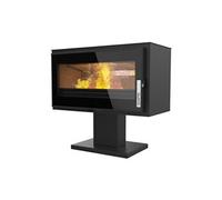 Poêle à bois LARRY SUR PIED acier - horizontal - étanche - bûcher - 8,5kW