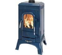 Poêle à bois Leda Edda small 6 kW Habillage émaillé bleu pétrole