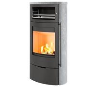 Poêle à bois Lotus Jubilee 35 ecoLine 7 kW avec compartiment de cuisson Revêtement en pierre ollaire