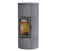 Poêle à bois Lotus Maestro 1 ecoLine 6 kW accumulateur En fonction de l'air ambiant, revêtement en pierre ollaire, Gris