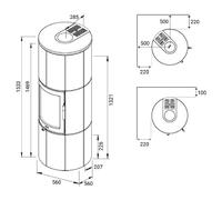 Poêle à bois Lotus Maestro 152 | 6 kW accumulateur de chaleur Gris, Limestone