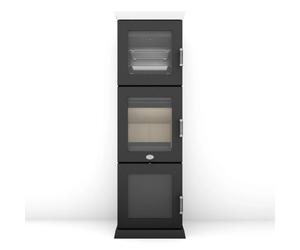 Poêle à bois Max Blank Florenz BF 6,5 kW Compartiment de cuisson Mosaïque et poterie de couverture - chamois