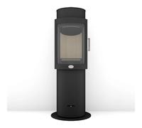 Poêle à bois Max Blank Orange S Kombi 5,8 kW Acier anthracite avec émerillon