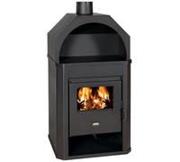 Poêle à bois modèle D 17,8 kW - Poêle à bois puissant EcoDesign 2022, BImSchV niveau 2, efficacité de 79,1 %, tuyau de fumée Ø 130 mm, chauffage à bois